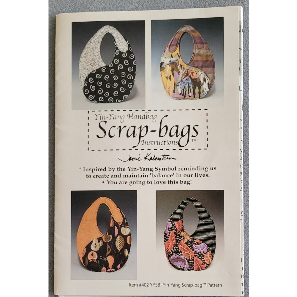 Yin-Ying Handbag Patterns-402 Scrap-bags Instructiions/Pattern-One Size